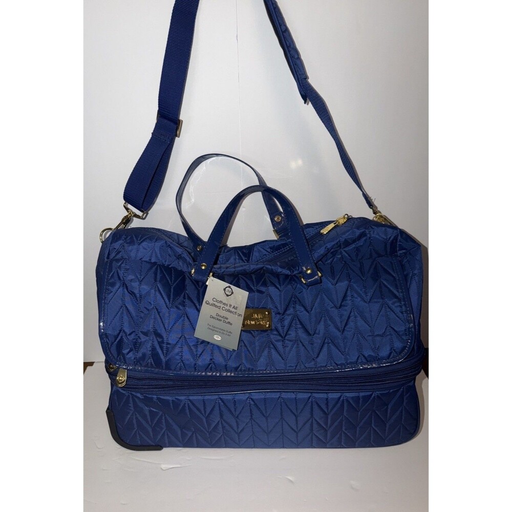 JM New York Rolling Quilted Double Decker Expandable luggage.